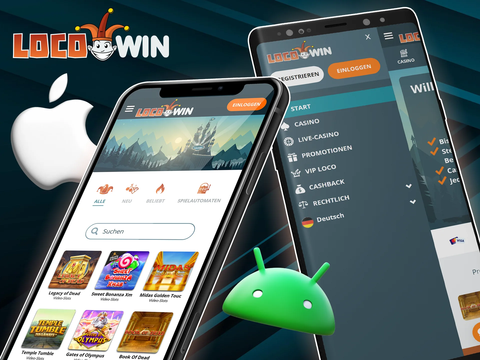 Spielen Sie LocoWin direkt von Ihrem mobilen Browser auf Android- oder iOS-Geräten.