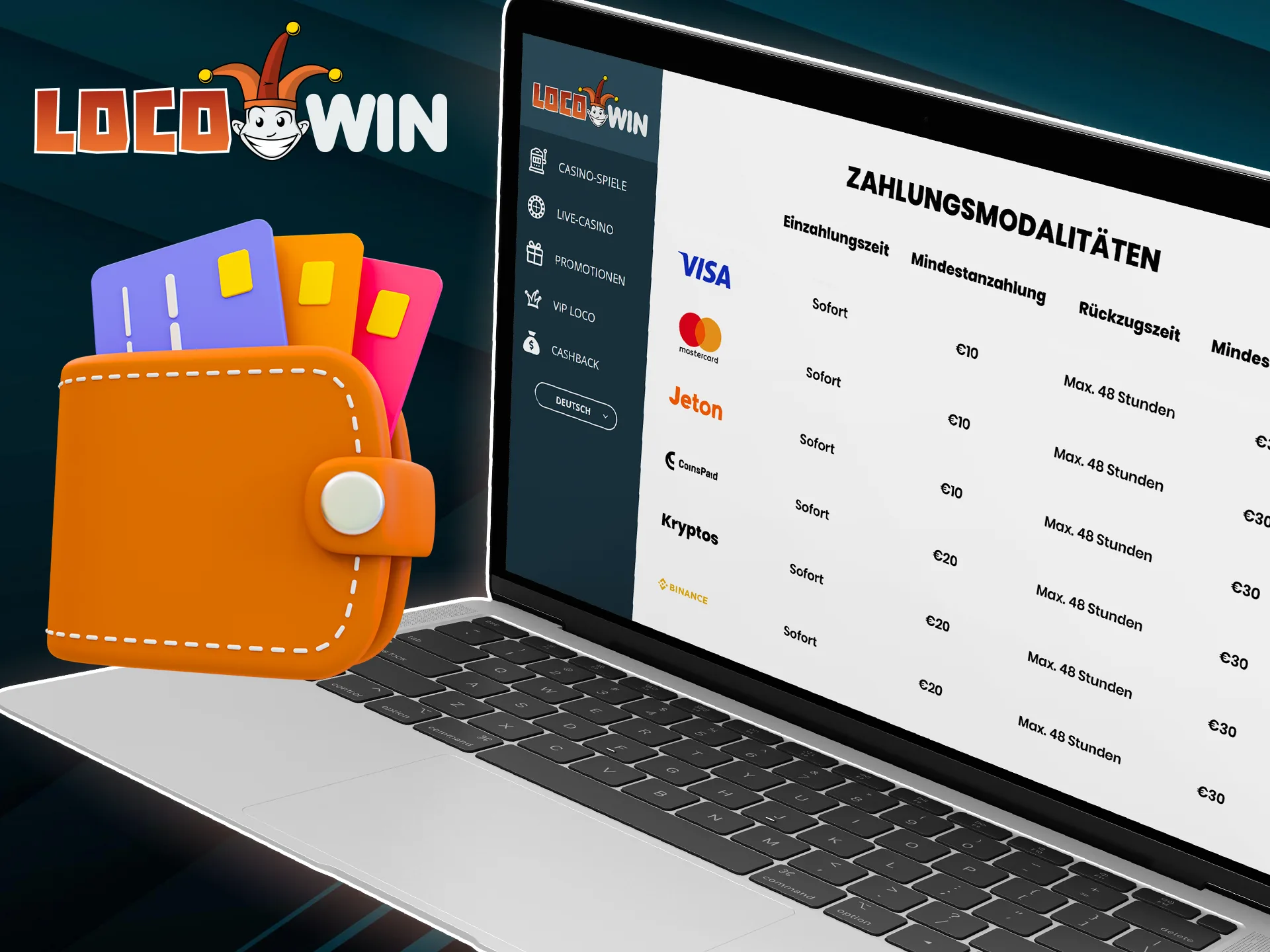 Informieren Sie sich über die maximalen und minimalen Einzahlungslimits im LocoWin Casino.