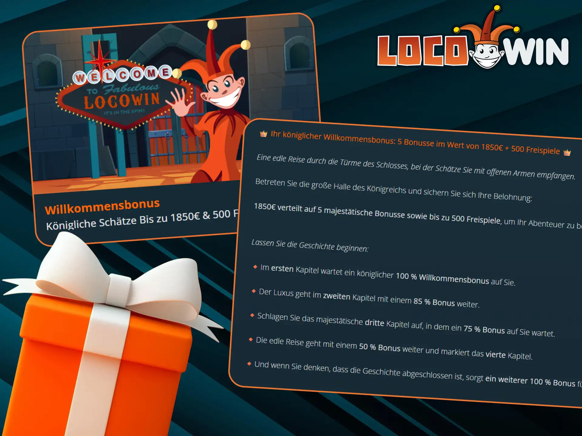 Jeder neue Benutzer von LocoWin erhält einen großzügigen Willkommensbonus.