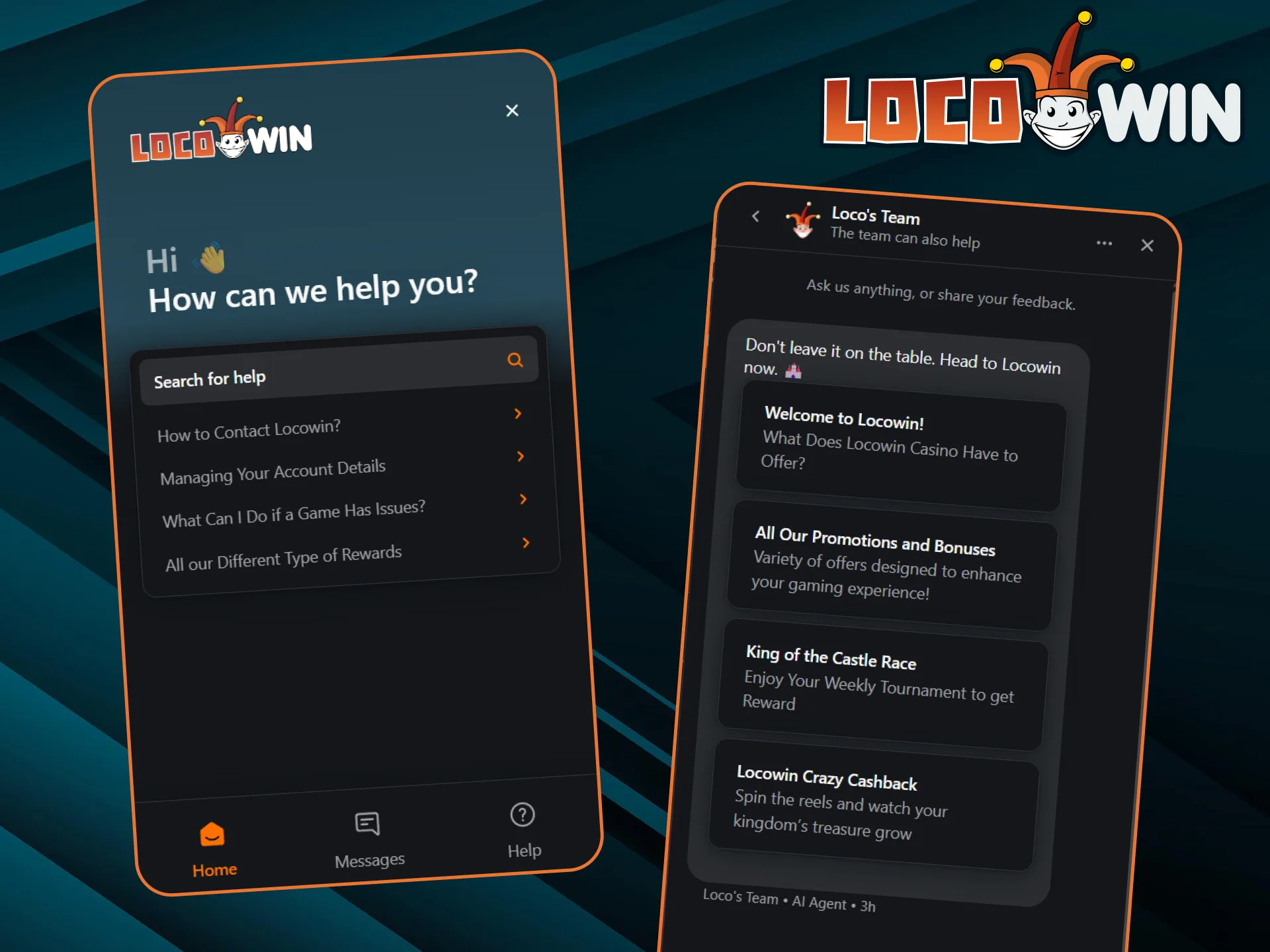 Wenn Sie Fragen haben, wenden Sie sich bitte per Live-Chat oder E-Mail an den LocoWin-Support.